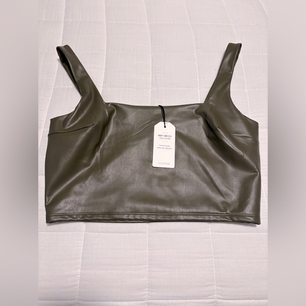 Express Faux Leather Crop Top